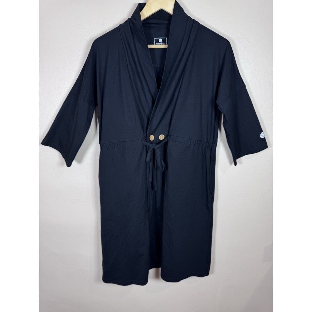 Original Brobe Post Breast Surgery Recovery Adaptive Robe Size M Black Pockets